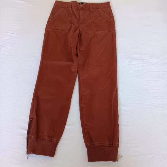 Kut from the Kloth Pants - Kut from the Kloth Sz2 Chris High Rise Jogger Brown/Orange W/Cropped Zipper Legs